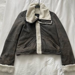 Leather Jacket w/ Sherpa Lining